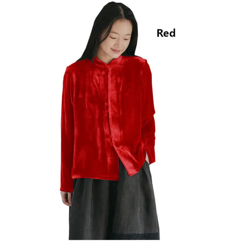 Silk Velvet Shirt Ladies, Long Sleeve