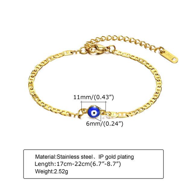 Anklets for Men, Turkey Evil Blue