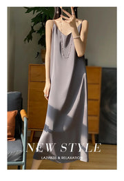 Sexy Comfortable Silk Slip One-Piece Dress RW-D13