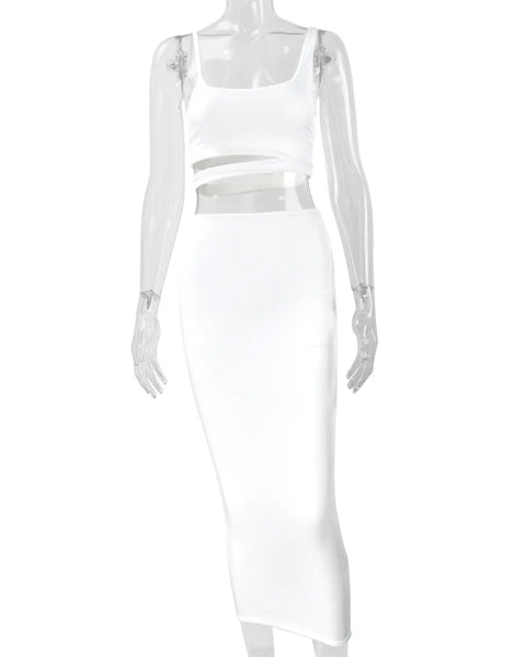 Women Dress Elegant Long Dresses Party Night Dress Women Dresses Woman Female Clothing Sexy Pleated Hollowout Two-piece Dress