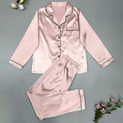 Women's Sleepwear Simple Satin Pajama Set Long Sleeve