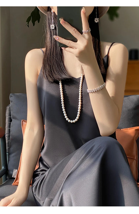 Sexy Comfortable Silk Slip One-Piece Dress RW-D13