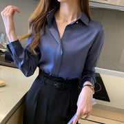 Silk Women's Shirt Long Sleeve Fashion Woman