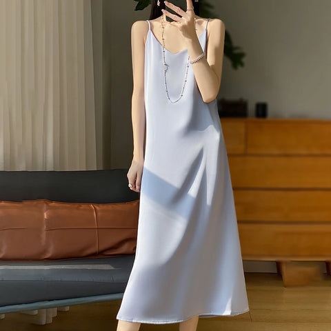 Sexy Comfortable Silk Slip One-Piece Dress RW-D13