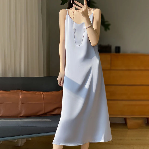 Sexy Comfortable Silk Slip One-Piece Dress RW-D13
