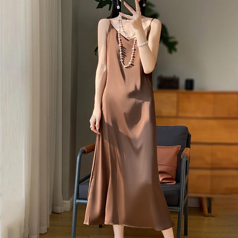 Sexy Comfortable Silk Slip One-Piece Dress RW-D13