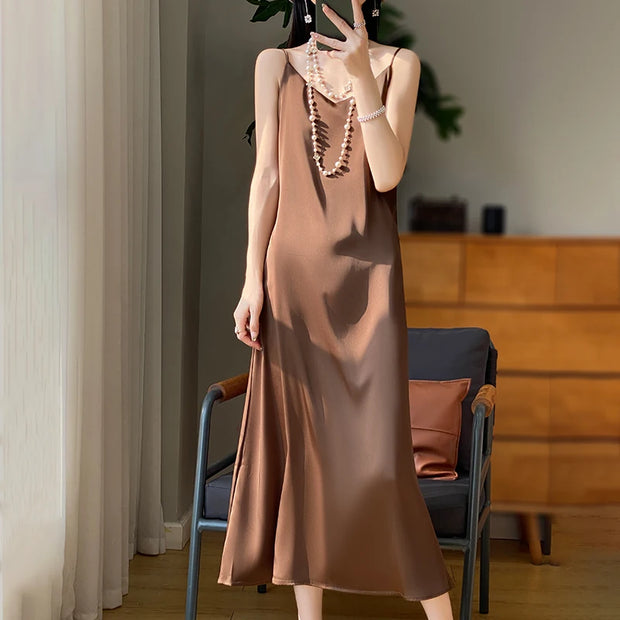 Sexy Comfortable Silk Slip One-Piece Dress RW-D13