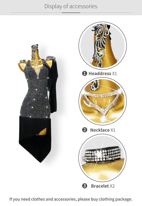 Latin Dress Woman Girls Dance Skirt Sexy Suit