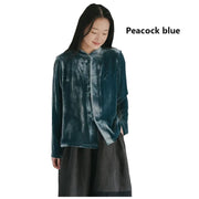Silk Velvet Shirt Ladies, Long Sleeve