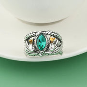 Lord Ring of Barahir Aragorn Gondor Green Crystal Rings