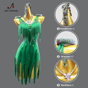 Womens Latin Dance Dresses Competition CostumeSuit