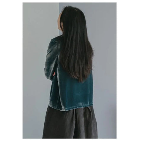 Silk Velvet Shirt Ladies, Long Sleeve