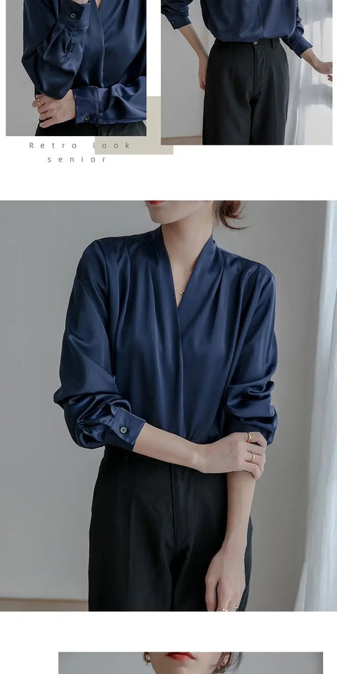 Silk Women's Shirt Long Sleeve Fashion
