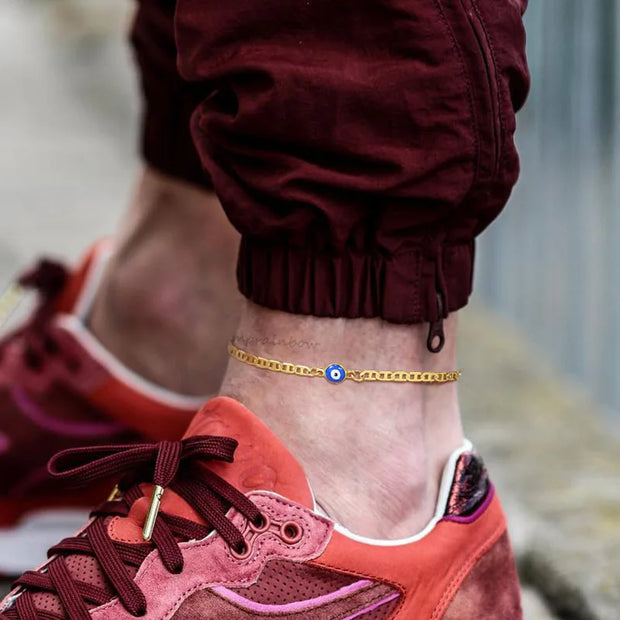 Anklets for Men, Turkey Evil Blue