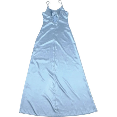 Silky Banquet Women Maxi Dress Solid Soft Appliques