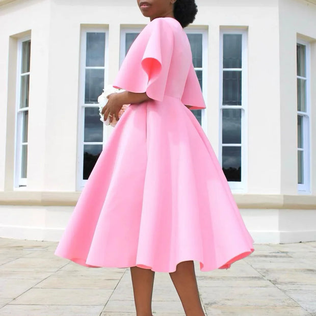 Elegant Party Dresses for Women V Neck Ruffles