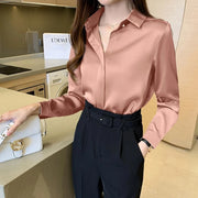 Silk Women's Shirt Long Sleeve Fashion Woman
