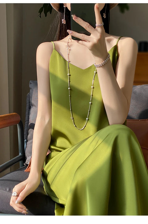 Sexy Comfortable Silk Slip One-Piece Dress RW-D13