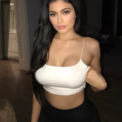 Sexy Tank Top Black Halter Crop Tops Women Summer