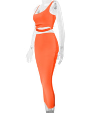 Women Dress Elegant Long Dresses Party Night Dress Women Dresses Woman Female Clothing Sexy Pleated Hollowout Two-piece Dress