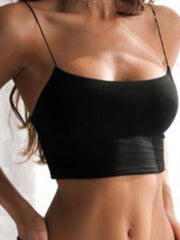 Sexy Tank Top Black Halter Crop Tops Women Summer