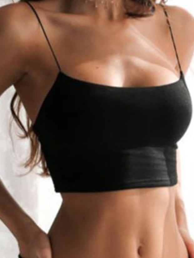 Sexy Tank Top Black Halter Crop Tops Women Summer