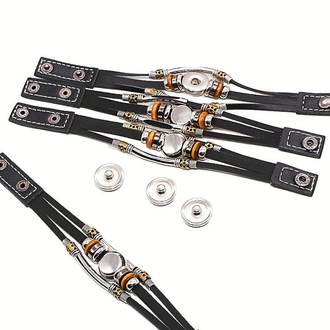 26 English Letters Bracelets, PU Leather Bangles, Retro Punk Style