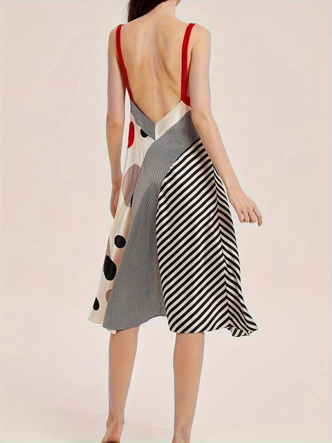 Casual Polka Dot Silk Dress