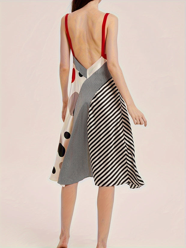 Casual Polka Dot Silk Dress