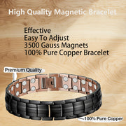 Pure Copper Magnetic Bracelets for Men, 100% Solid Copper