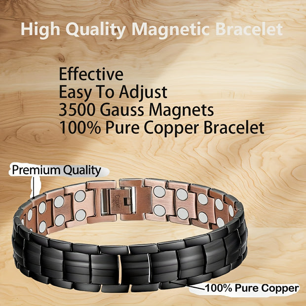 Pure Copper Magnetic Bracelets for Men, 100% Solid Copper