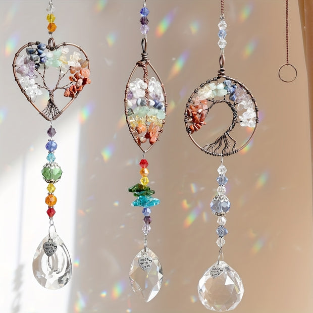 3pcs Crystal Suncatchers, Colorful Life