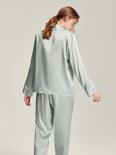 Silk Pajamas Women's Home Wear Long Sleeve 100 Mulberry Silk Two-piece Set