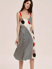Casual Polka Dot Silk Dress