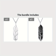 1pc Tree Of Life Wire Wrapped Crystal Point Pendant Necklace,