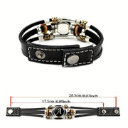 26 English Letters Bracelets, PU Leather Bangles, Retro Punk Style
