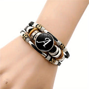 26 English Letters Bracelets, PU Leather Bangles, Retro Punk Style